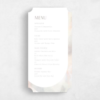 White Ticket Wedding Menu - Coleridge