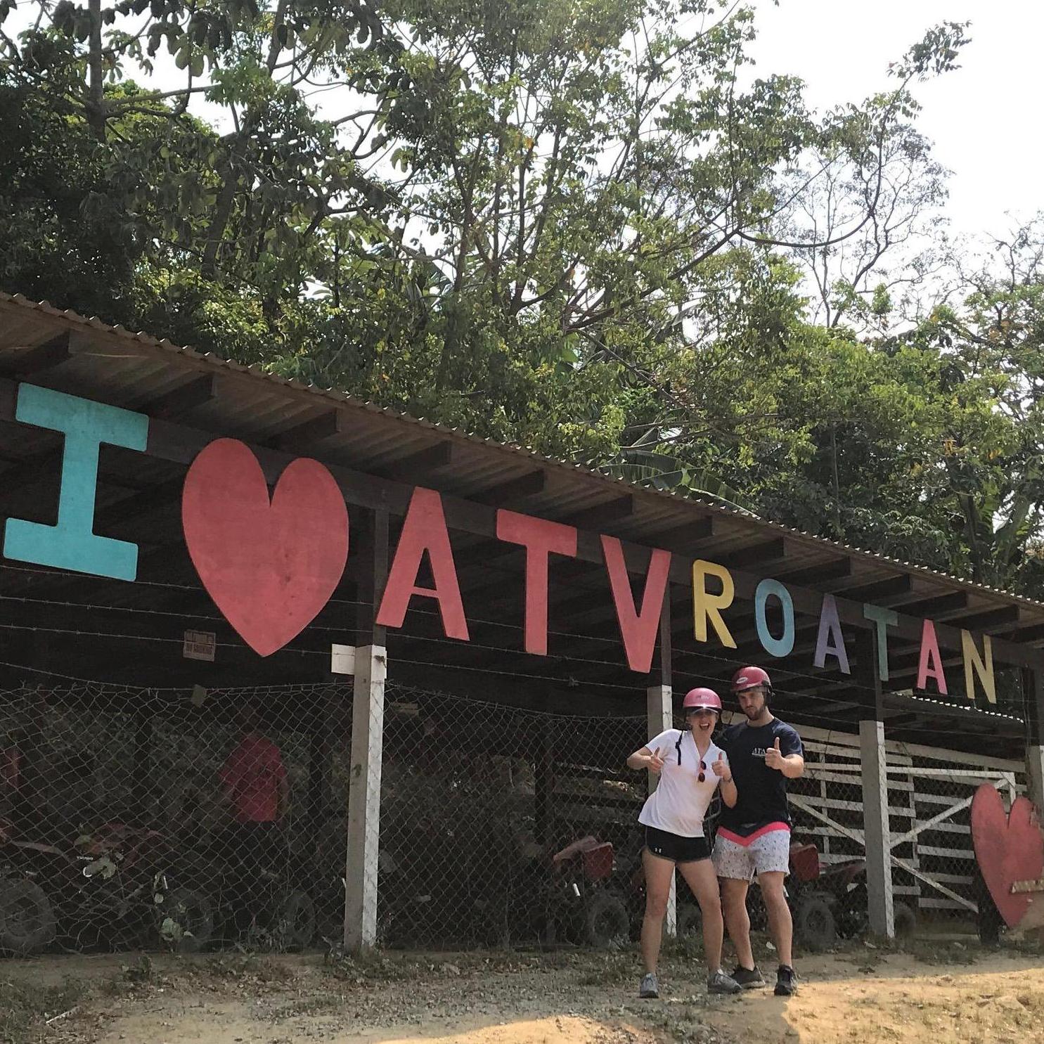 Riding ATVs in Roatan, Honduras