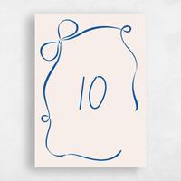 Blue Wedding Table Number - Cosette