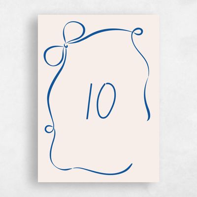 Blue Wedding Table Number - Cosette