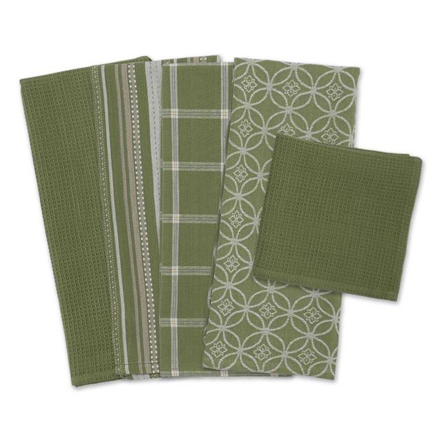 DII 5-Piece Kitchen Towel & Dish Cloth Set in Artichoke