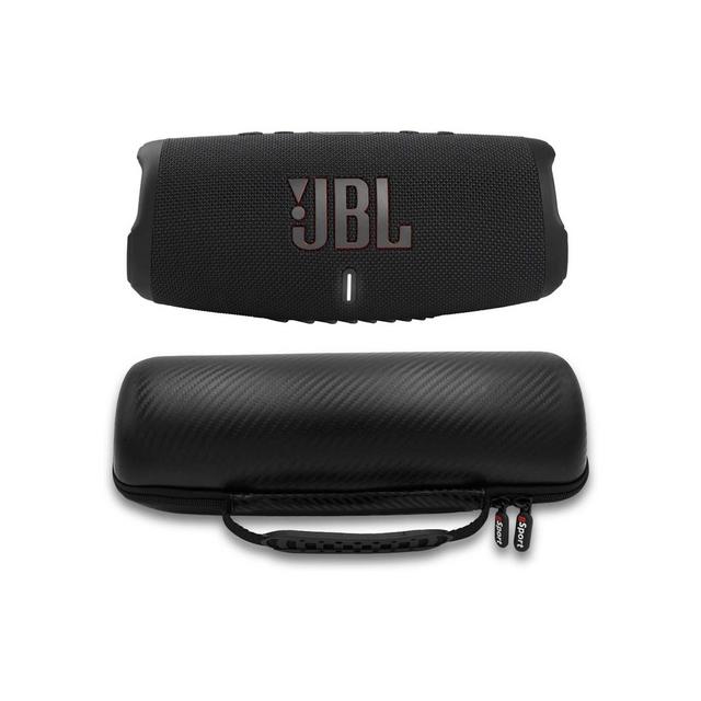 JBL Charge 5 Waterproof Portable Bluetooth Speaker with gSport Carbon Fiber Case