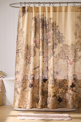 The Printed Cotton Slub Shower Curtain Collection