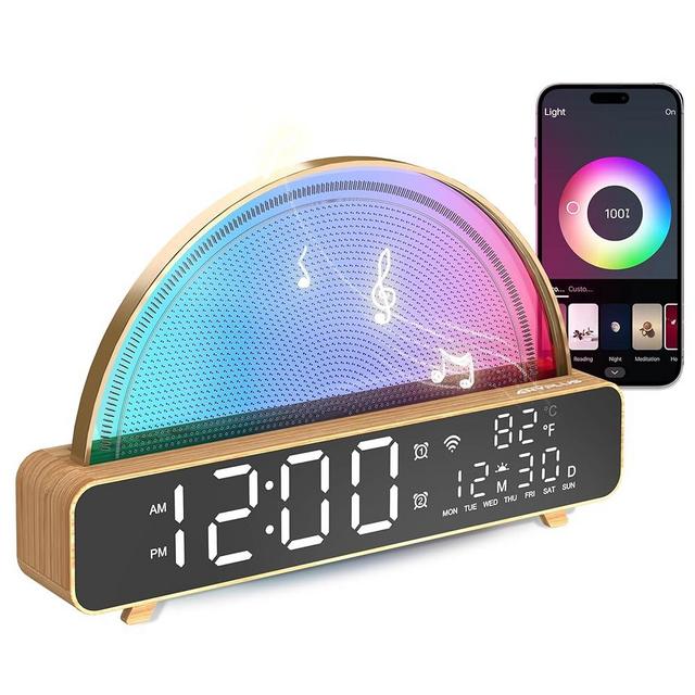 ANYPLUS White Noise Sound Machine, Sunrise Alarm Clock APP/AI Voice Control Work with Alexa, Sound Machine for Sleep with Touch Night Light, Sleep Aid, Snooze Timer, Dual Alarms, Sunrise Simulation