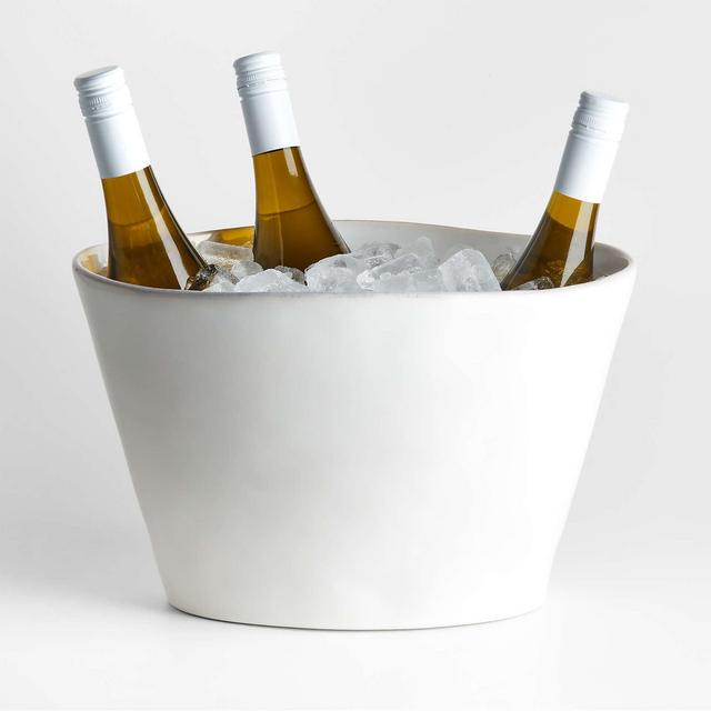 Marin White Ceramic Champagne Bucket