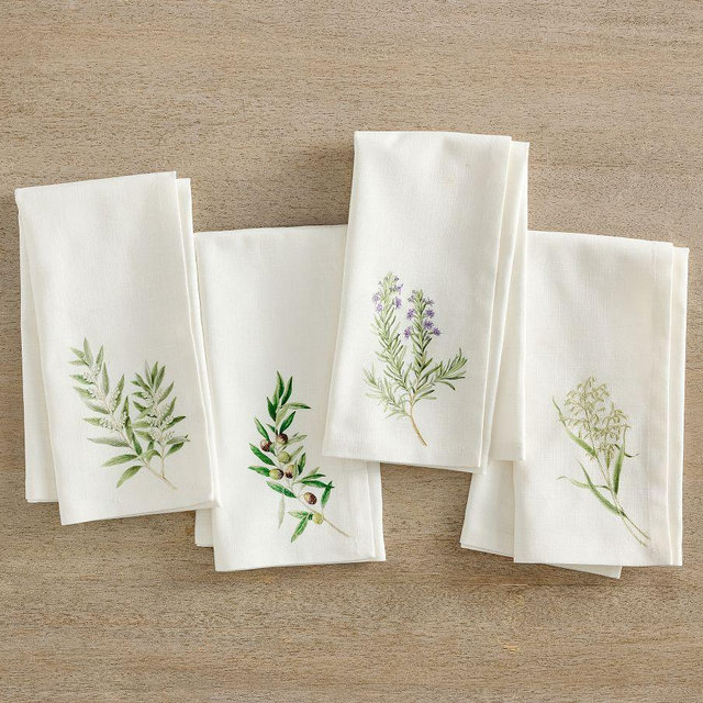 Monique Lhuillier Olive Orchard Napkins, Mixed Set of 4