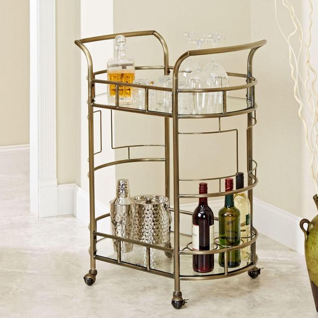 Silverwood Sinclair Serving Cart in Antique Gold
