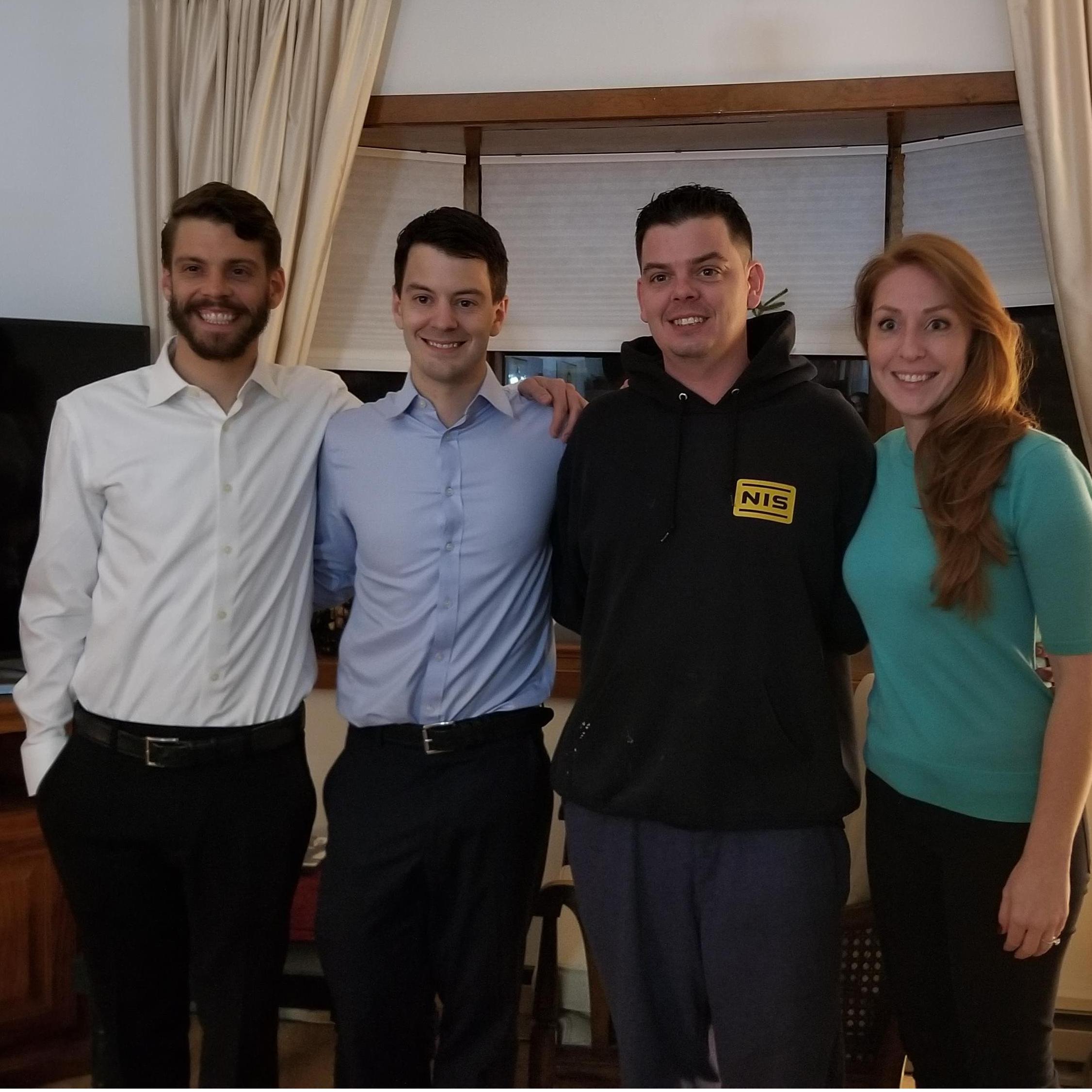 With Lexy's cousins. Zach, Dan (Bridesman!), and Jeff Farrell.