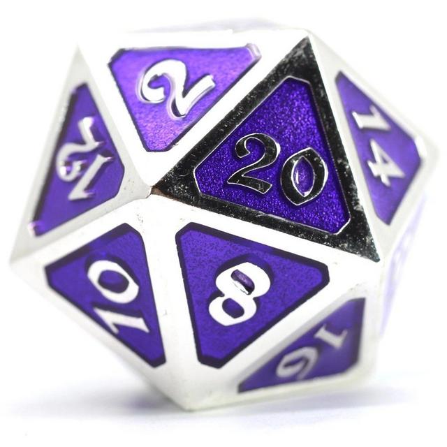 Dire d20 - Mythica Platinum Amethyst