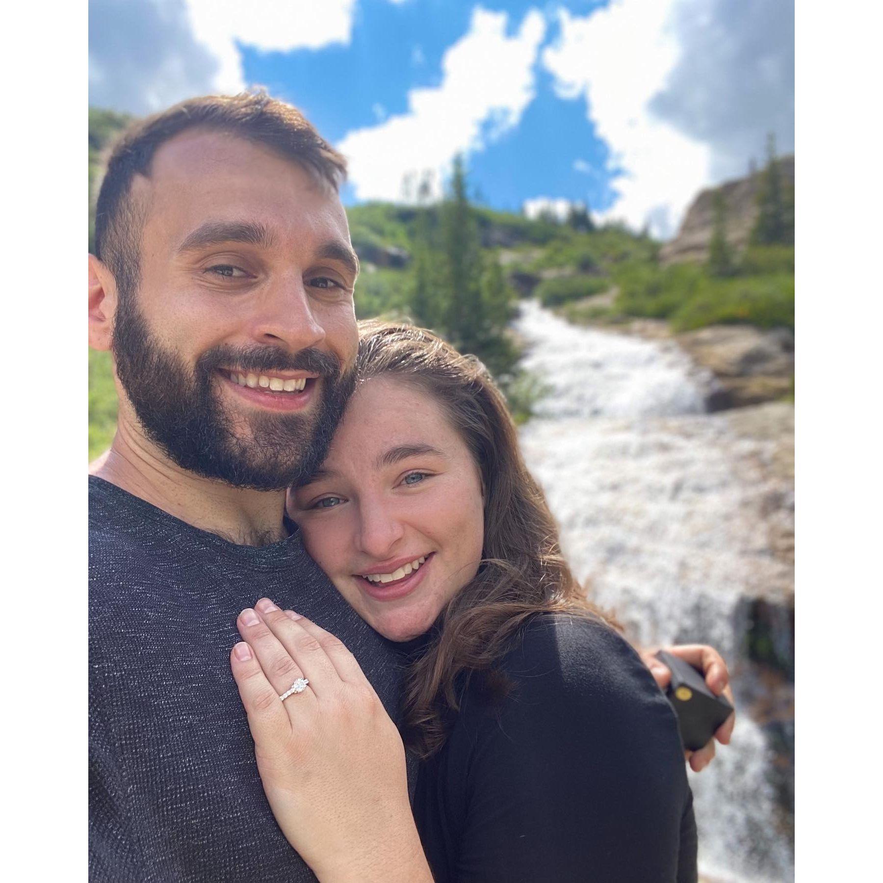 July 2021 - Moments after getting engaged