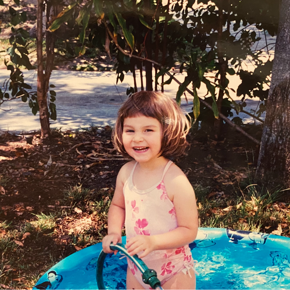 Julia as a young swimsuit model.