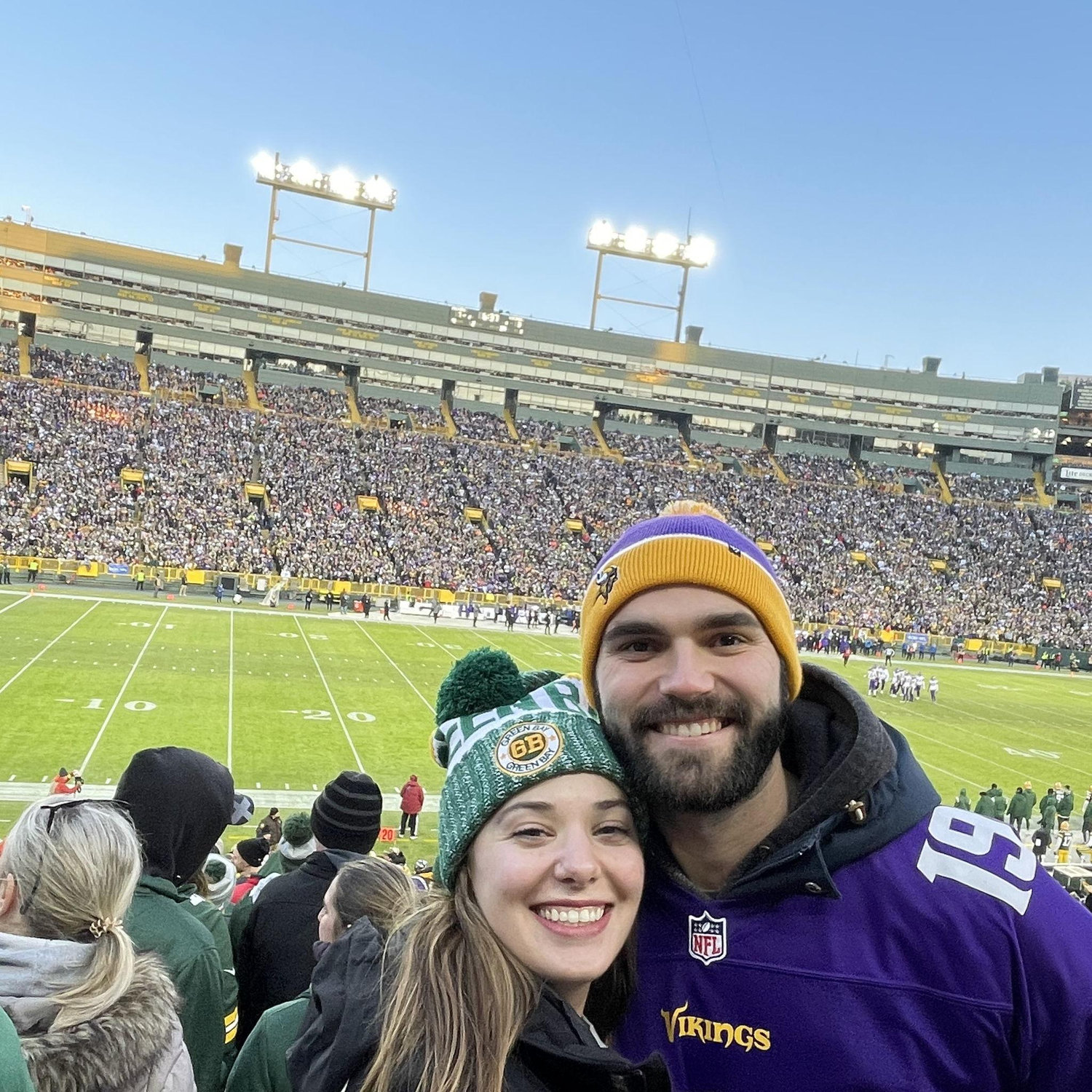Our first Packer/Vikings game in person