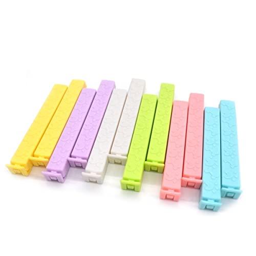 Food Clips Bag Sealing Clips, 4.4 Inches Multi-colors Bag Fresh-Keeping Clamp Sealer For Kitchen 12pcs