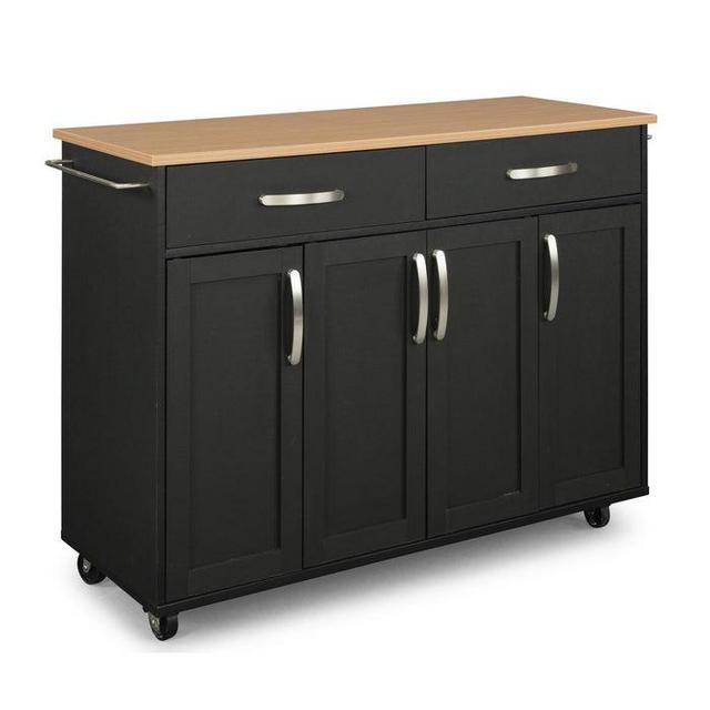 Storage Plus Black Kitchen Cart