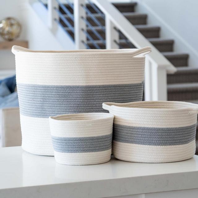 3pc EXTRA Large Blanket Basket for Nursery...