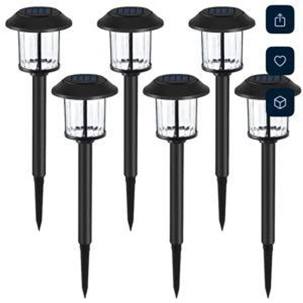 Harbor Breeze 6 -Pack 10 -Lumens 0.075 -Watt Black Solar LED Outdoor Path Light Kit ( 3000-K )