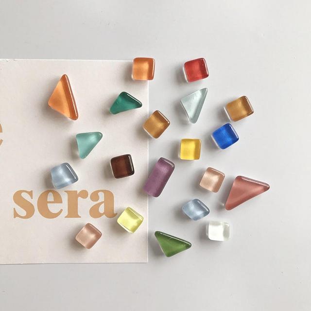 20pcs Geometric Glass Fridge Magnet