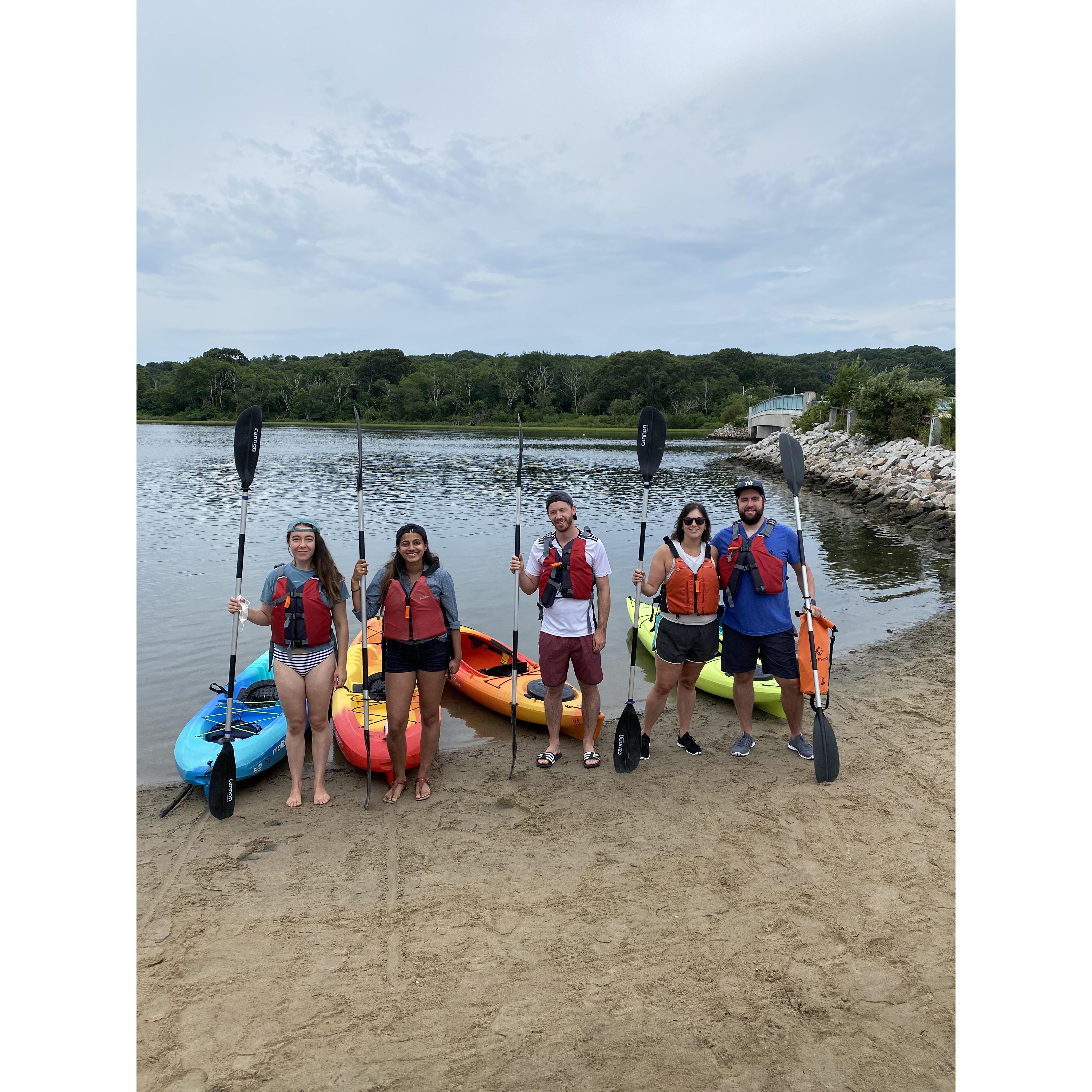 Kayaking with friends in Naragansett - August 2020