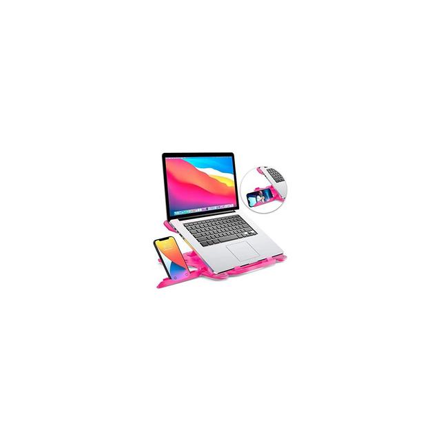 Lifelong Ergonomic Laptop Stand, 20" Adjustable Height, Portable - Pink