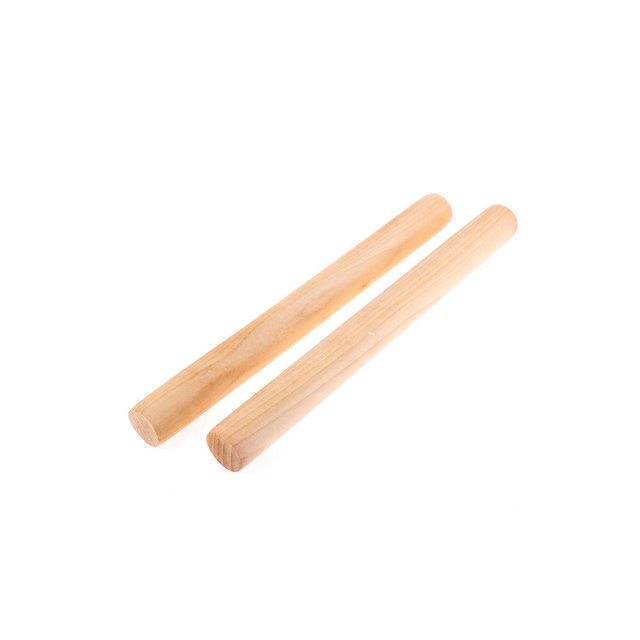 Unique Bargains Kitchen Flour Food Pastry Noodles Making Tool Wood Rolling Pins Wooden Color 2 Pcs