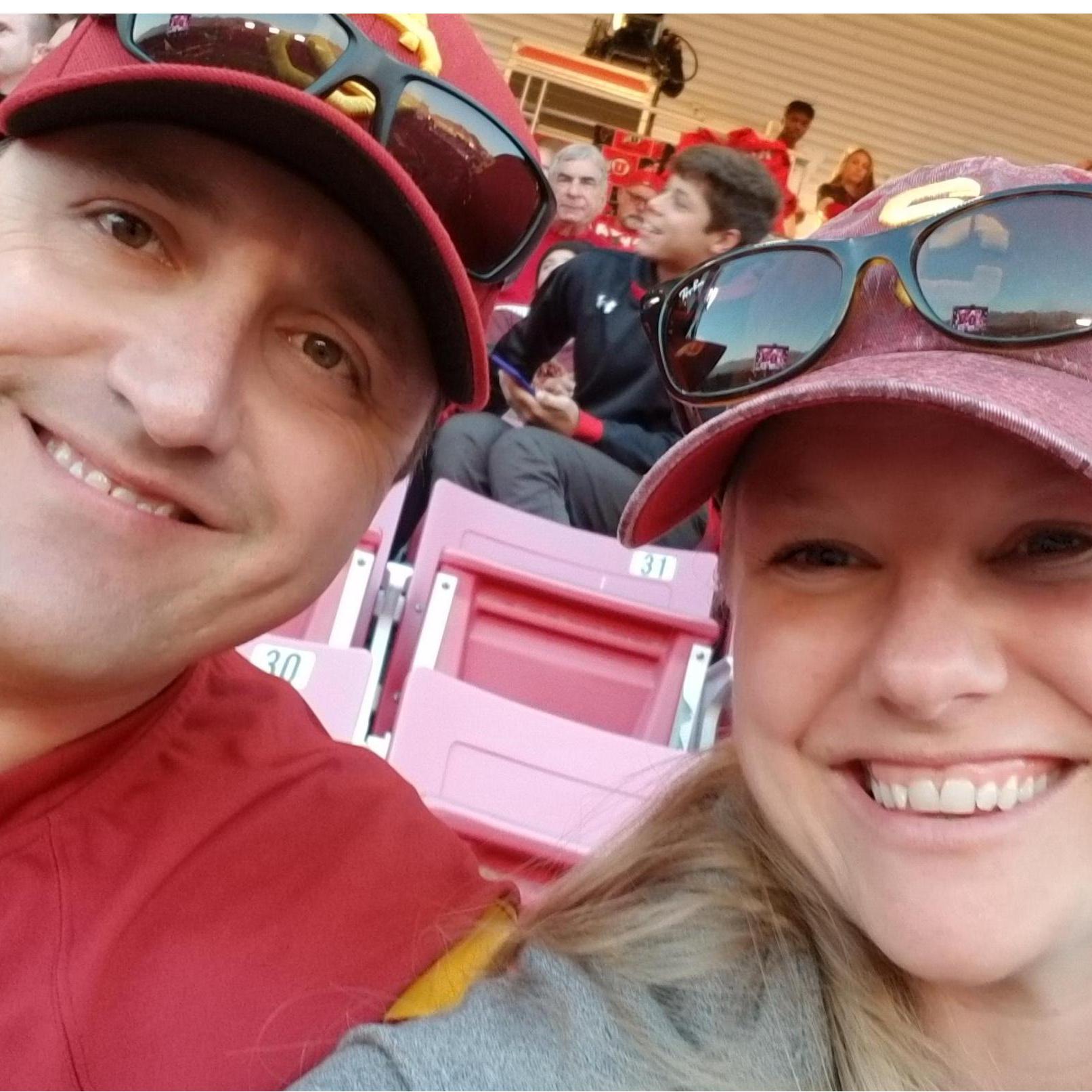Wayne and Natalie at the Utah/USC game - 2018
