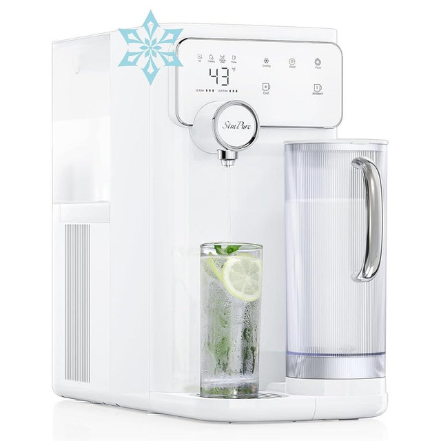 SimPure Y10C Cold Water Reverse Osmosis Water Filter Countertop, RO Water Filtration System 7 Stage Filtration, Portable Pitcher, NO-Installation