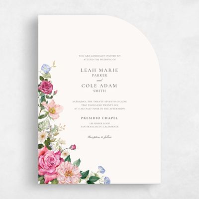Beige Half arch Wedding Invitation - Trellis Classic