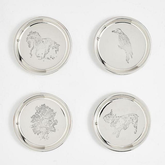 Brandon Maxwell Groveland Toile Icon Coasters - Mixed Set of 4