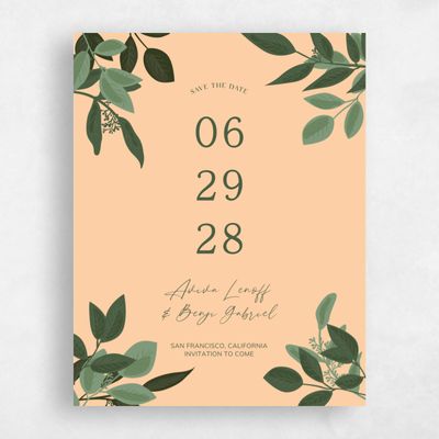 Peachy, Orange Wedding Save the Date - Summerlin Classic