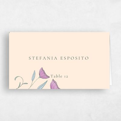Buttercream, Purple Wedding Place Card - Sinfonia