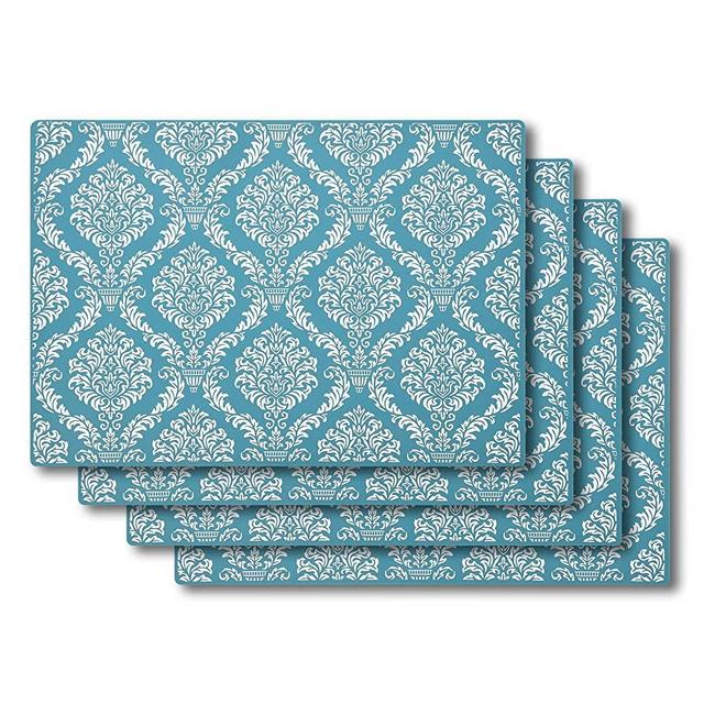 SUBEKYU Placemats Set of 4，Silicone Place Mats Indoor Dining. Highly Efficient Heat Resistant /Thermal Insulation/Anti-Skid Function，The Best Choice for Baby Placemats. Waterproof and Washable