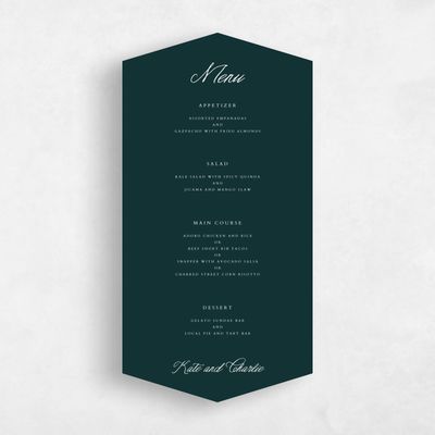 Green Diamond Wedding Menu - Devan