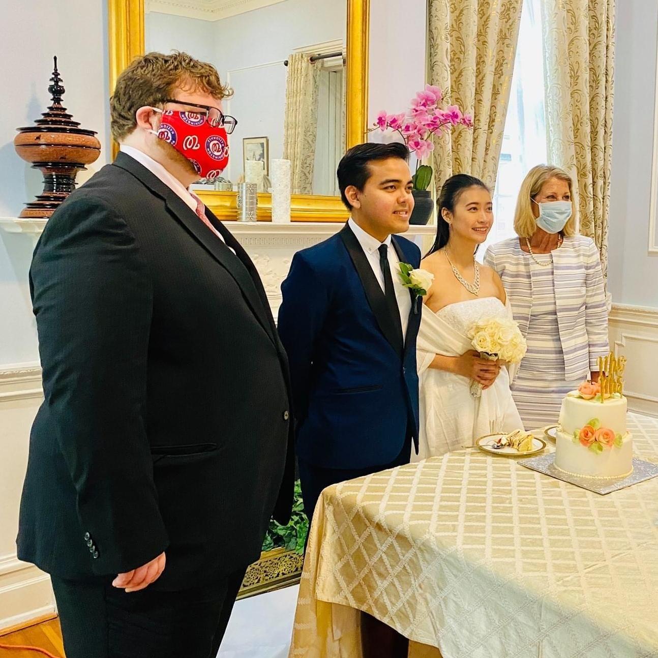 Thank you, Mr. Anthony Nelson, Senior Director of Albright Stonebridge Group,and Ms. Elizabeth Dugan, Vice-President of the US-ASEAN Business Council for serving as official witnesses to the marriage.