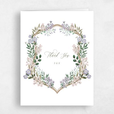 Lavender, Purple Wedding Thank You - Lombardy Portrait