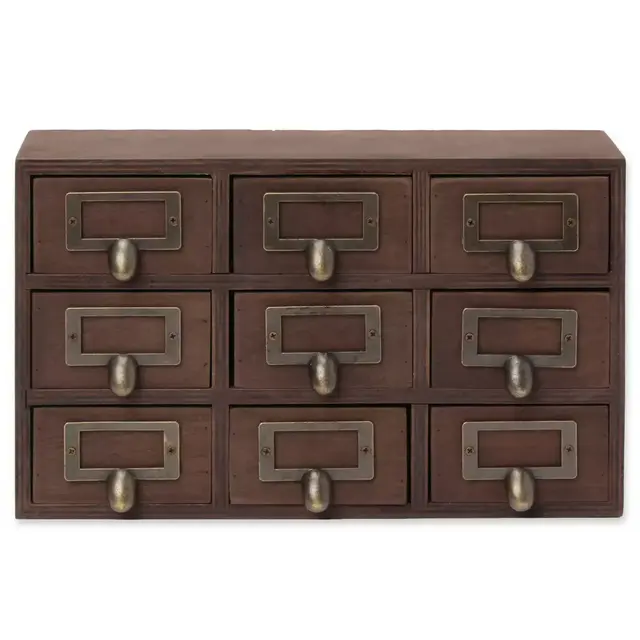 Kate and Laurel Wood Apothecary Drawer in Brown
