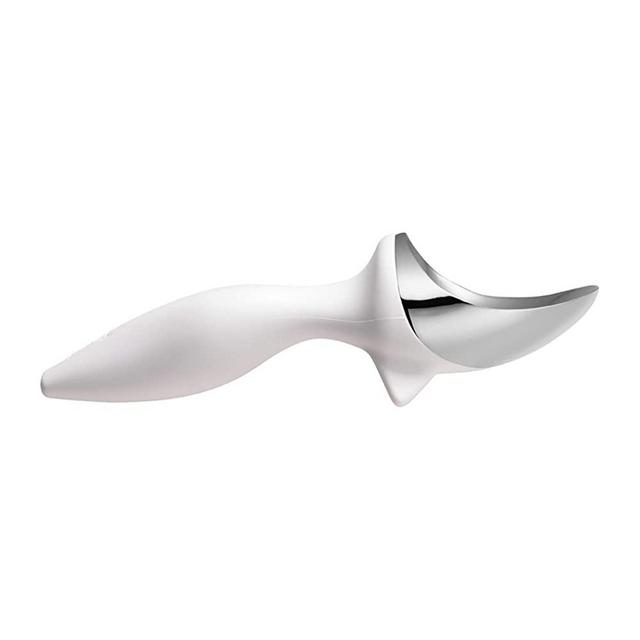 Tovolo Tilt Up Ice Cream Scoop, Ergonomically Balanced Handle, Chrome Plated, Dishwasher Safe, White