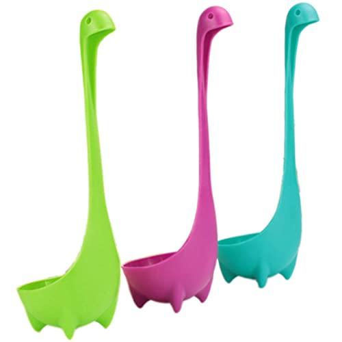 Dinosaur Spoon Soup Ladle 3 Pcs Kitchen Spoon Dinosaur Long Handle Soup Spoon Kitchen Cooking Accessories by Warmword