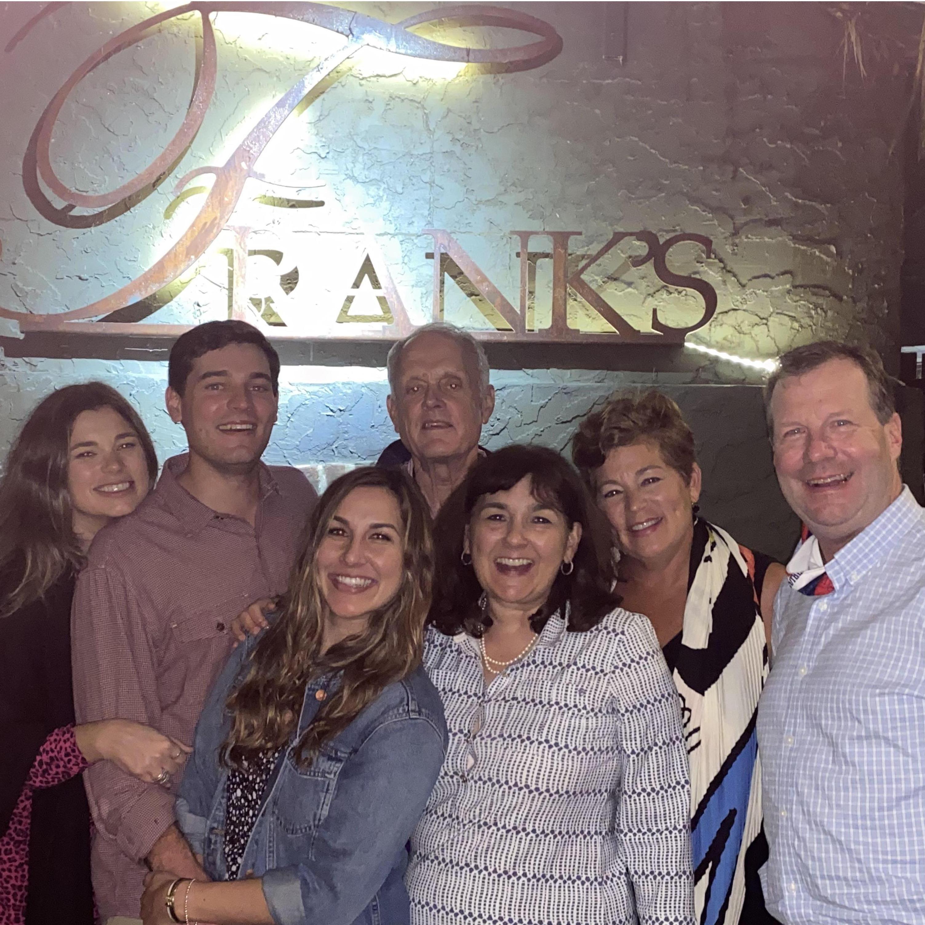 Celebrating with a family dinner after our engagement!