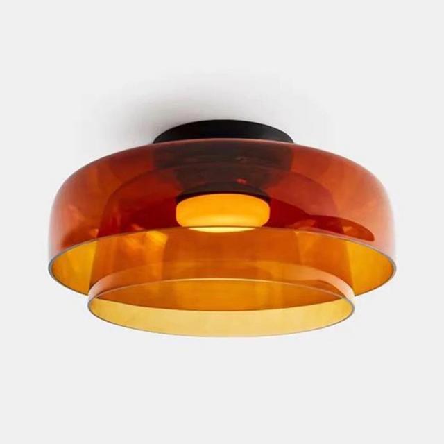 Glass Ceiling Lamp - (Orange, 2 layers - D40 x H18, three color)