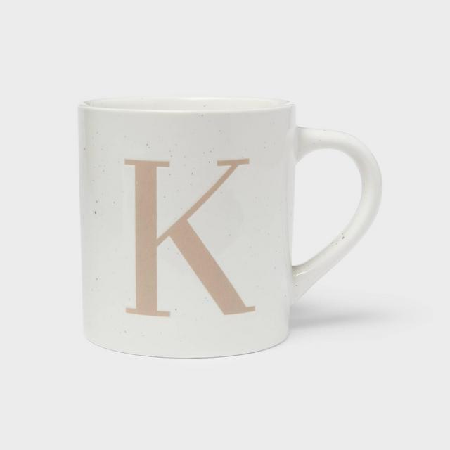 16oz Stoneware Monogram Mug K - Threshold™