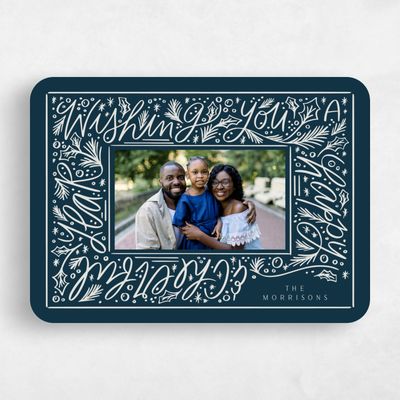 Blue Rounded Holiday Card - New Year Cheer