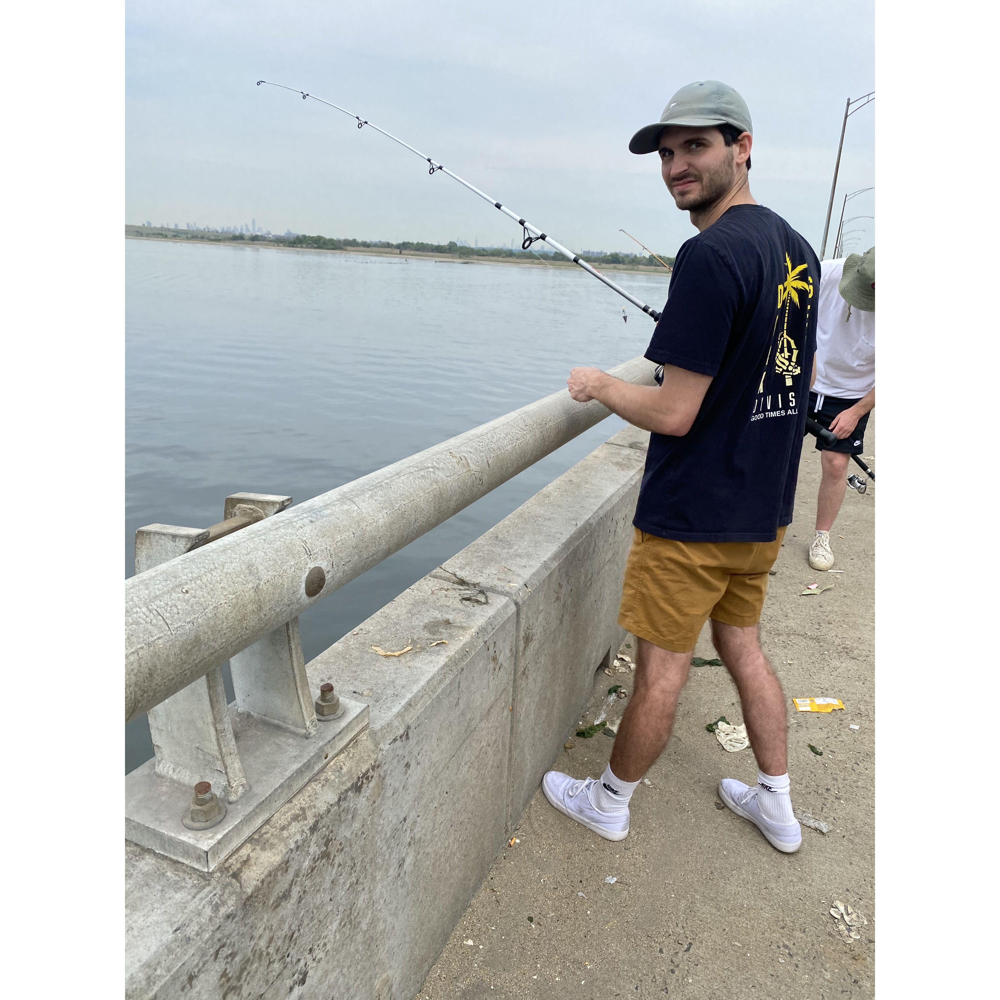 Attempting to fish without success