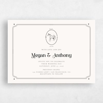 Beige Wedding Invitation - Brisbee Landscape