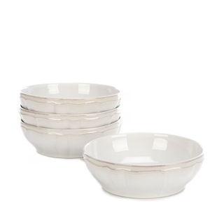 Southern Living Richmond Collection White Pasta Bowls, Set of 4