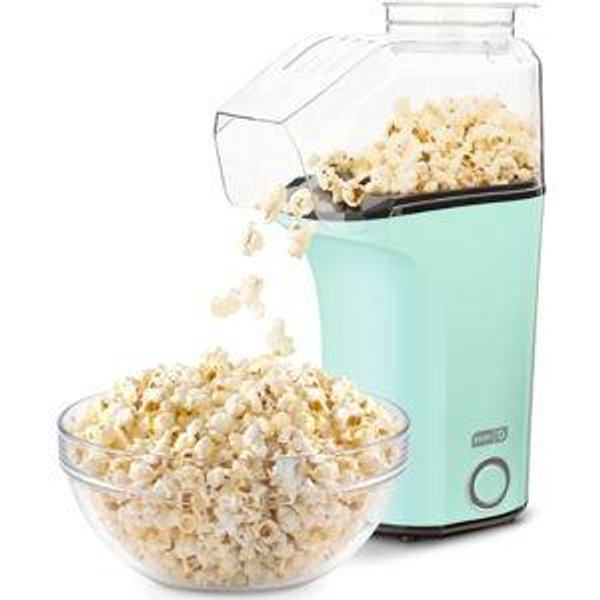 DASH Fresh Pop Popcorn Maker - Oil-Free, Air Popcorn Popper - With Measuring Cup & Recipe Guide - Perfect for Movie Nights - 16 Cups, Aqua