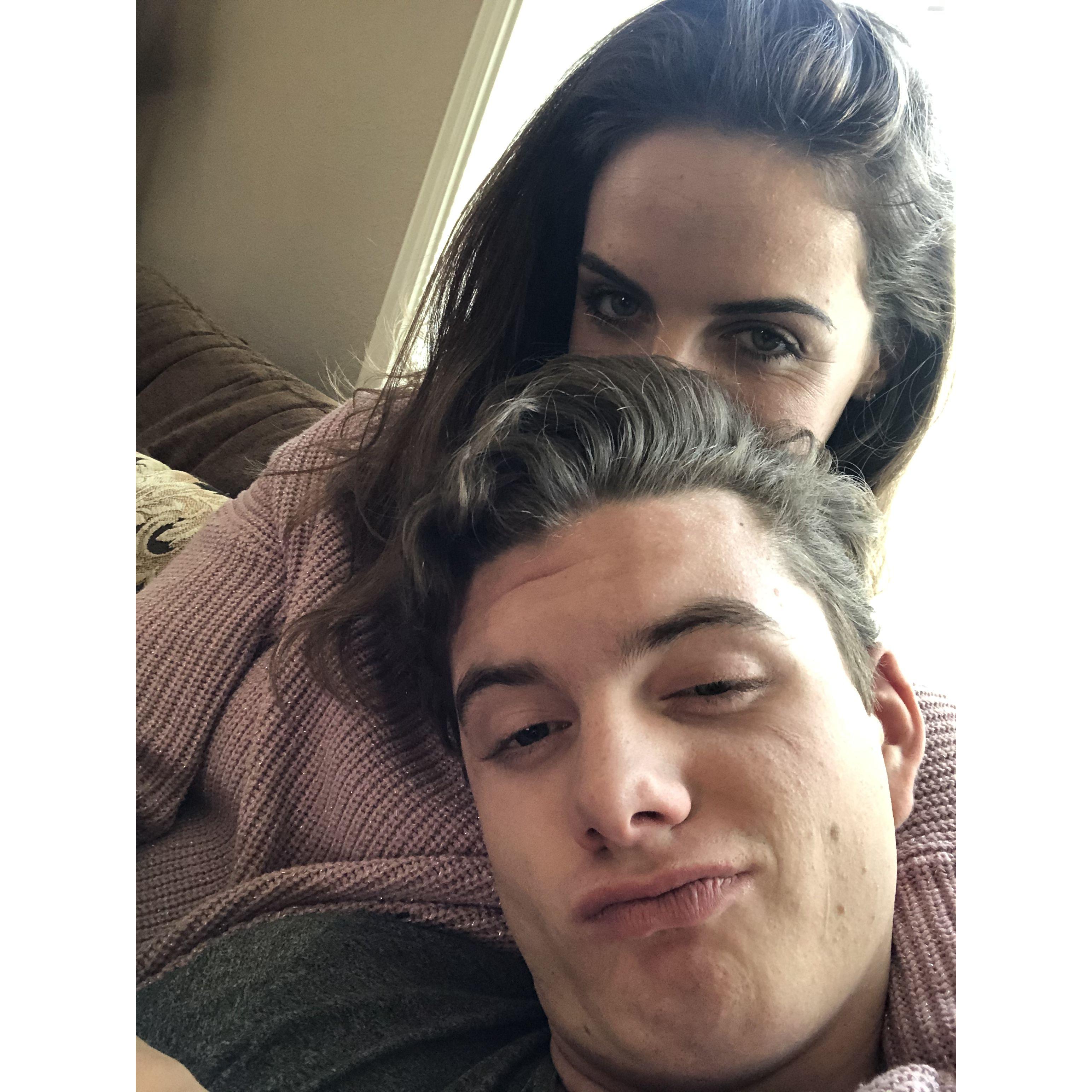 Bored on the couch in April of 2020.