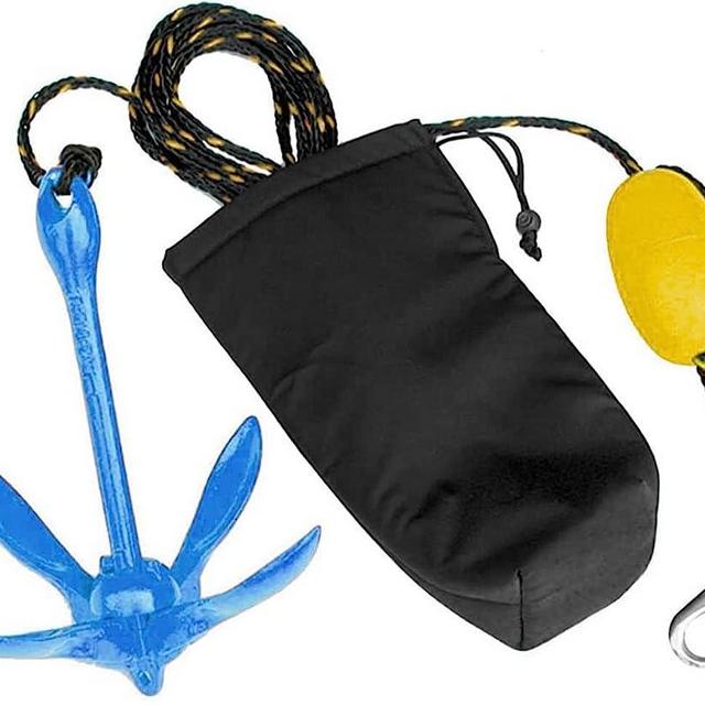 XIALUO Marine Kayak Anchor Kits 3.5 lb Folding Anchor Accessories with 30 ft Rope for Fishing Kayaks, Canoe, Jet Ski, SUP Paddle Board and Small Boats