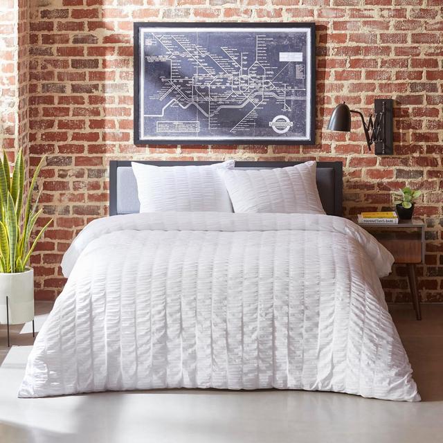 Full/Queen Orleans Duvet Cover Set White - City Scene