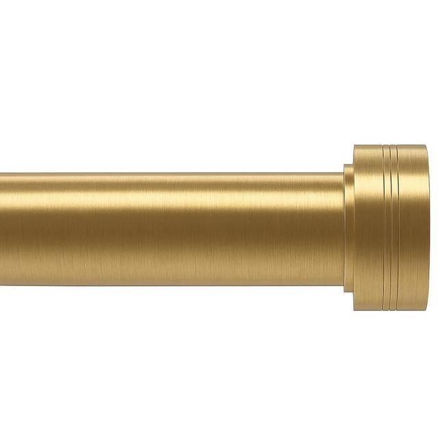 Gold Curtain Rods for Windows 30 to 41 Inch, Adjustable Length 1 Inch Diameter Brass Curtain Rods with Aluminium Finials,Warm Gold