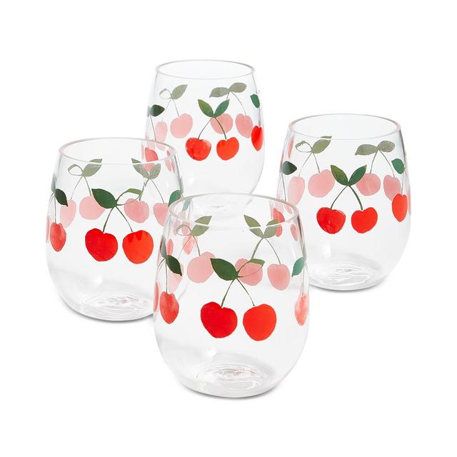 Martha Stewart Collection Berry Acrylic Stemless Wine Glasses, Set of 4, Created for Macy's